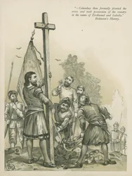 Columbus claiming the New World for Spain